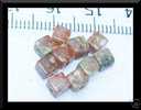 10 Perles Cubes En Epidote 4x4mm - Parels