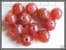 5 Perles En Cornaline Environ 8mm - Pearls
