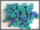 10 Perles Cubes Rect. Azurite Sur Malachite Env 3x4-5mm - Parels