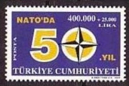 2002 TURKEY 50TH ANNIVERSARY OF TURKEY PARTICIPATING IN NATO MNH ** - OTAN