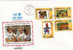 UNESCO UNO Kindertag 1979 Kinder Zu Weihnachten Jamaica 462/5 FDC 3€ Christmas Set UNICEF Children Cover Of Caribic - UNICEF