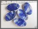 2 Perles Pendentifs En Quartz Tanzanite Env. 24x14x6mm - Perles