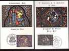 LOT 4 CARTES MAX-  TTB- THEME : EGLISES ET VITRAUX.- Dates Visibles Aux Scans. - Collections, Lots & Séries