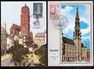 LOT 4 CARTES MAX-  TTB- THEME : EGLISE- HOTELS DE VILLE- CLOCHERS .- Dates Visibles Aux Scans. - Lots & Serien