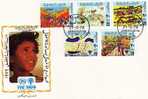 UNICEF Kindertag 1979 Kinder-Zeichnungen Libyen 717/1 FDC 8€ Am Strand UNO Jahr Des Kindes Children Art Cover Of Libya - UNICEF