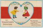 Clapsaddle Artist Signed Valentines Postcard, Embroidery Series #4450, Children Romance - Clapsaddle