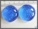 1 Cabochon Bleu Translucide Dichroic Env. 17mm - Perle