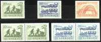SUEDE / SWEDEN - 1956 - *  / YT 411-413 Avec/with 411b-412b - Scott 494-498 - TRAIN - Unused Stamps
