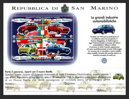 1997 San Marino Foglietto "Industrie Automobilistiche - VOLKSWAGEN" - Nuovo Gomma Integra MNH** - Blocchi & Foglietti