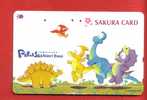 Japan Japon  Telefonkarte Télécarte Phonecard Telefoonkaart -  Sakura  Comic  Dinosaurier Dino Dinos - BD