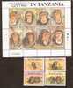 Tanzania 1992 Chimpanzees Monkey Wildlife Mammals 4v Set + Sheetlet  MNH # A01383 - Chimpancés