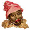 DECOUPI VISAGE DE FEMME NOIRE - AFRICAINE - PIPE - Andere & Zonder Classificatie