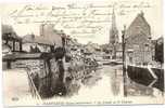 C . P . A   (  HARFLEUR  " Le Canal Et Le Clocher " Belle Prise De Vue Du Village  ) - Harfleur