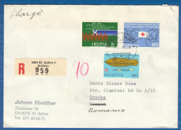 Schweiz; 1975 R-Brief St. Gallen Brühltor; Registered Cover; Charge; Mi. 1046; 1048 Und 1049 - Briefe U. Dokumente