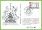 AN 1 : FDC 26/09/1992 à Paris Sur Entier Postal : L´an Premier De La République - Souvenir Philatélique De La Poste (cp) - Rivoluzione Francese