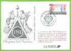 AN 1 : FDC 26/09/1992 à Paris Sur Entier Postal : L´an Premier De La République - Souvenir Philatélique De La Poste (cp) - Franz. Revolution
