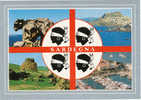 ITALIA 1987~ SARDEGNA CARTOLINA COLOR ARGENTO CON 4 VEDUTE. - Olbia