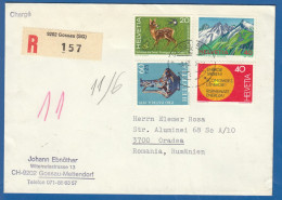 Schweiz; 1976 R-Brief Gossau; Registered Cover; Charge; Mi. 1079/81 Und 1056 - Brieven En Documenten