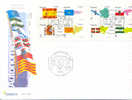 A Le Faciale Espagne FDC 2009 " Drapeaux D'autonomies " Carnet Nouveaute - Enveloppes