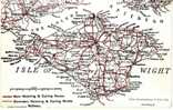 Isle Of Wight Map Postcard, Ventnor Needles Newport Cowes Hyde Yarmouth Many Other Towns - Other & Unclassified