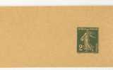 Bande Journaux Neuve Entier Postal Semeuse 2c Vert 1932 BJ1 Daté 316 - Newspaper Bands