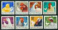 Roumanie 1963, Yv. 1908/15, Rooster Poultry Turkey Duck Birds, Coq Dindon Canard Oiseaux Basse-cour - Hoendervogels & Fazanten
