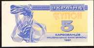 5 Karbovantsiv   "UKRAINE"   1991      UNC   Ro 75 - Ucraina