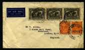 AUSTRALIA -1931  ENVELOPE FROM SYDNEY TO LONDON  3x6d. GLOBES+2x 1/2 D. G. V. - Brieven En Documenten