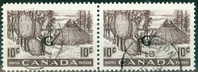 1950 10 Cent Drying Skins Overprinted G Horizontal Pair #O26 - Overprinted