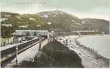 Killiney Hill Dublin County, Railroad Station Platform, Beach Scene, On Vintage Postcard - Dublin