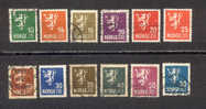 Noruega  1926-29.-  Y&T Nº   112/119 - 121/123 - Usados