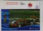 River Regulation Engineering,Excavator,China 2007 Fuzhou Telecom Protecting Mother's River Advertising Pre-stamped Card - Pollution