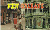 Cp Peintre Dans Les Rues Greeting From Louisiane Dos  Timbres Lincolm Et Wasshington - New Orleans