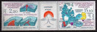 TAAF N° 139 A XX Géologie En Antarctique Triptyque Avec Vignette Centrale Sans Charnière, TB - Unused Stamps