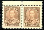 Canada Scott # 212 MNH VF Horizontal Top Edge Pair With Selvedge.................................M5 - Nuovi