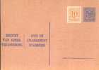 AP - Entier Postal - Carte Postale Avis De Changement D'adresse N° 12 - Chiffre Sur Lion Héraldique - 0,50 C Bleu Ciel - - Avis Changement Adresse