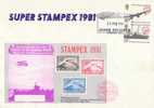 GREAT BRITAIN 1981  ZEPPELINS STAMPEX SPECIAL COVER WITH MS - Zeppeline