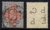 GB - PERFIN / Y&T # 115 OBLITERE / COTE 40.00 EUROS - Perfin