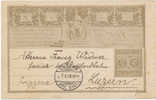 ITALIA  1896  CARTOLINA POSTALE: 25° ANN. LIBERAZIONE DI ROMA CON FRANCOBOLLO OVALE. ANNULLO LUZERN - SVIZZERA - Stamped Stationery