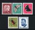 SWITZERLAND - 1953 CHARITY INSECTS (5V) FINE MINT MM/MNH */** SG J147-J151 - Unused Stamps