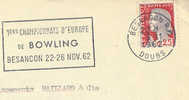 1962 France 25 Doubs Besancon Champ Europe  Bowling  Sur Lettre - Bowls