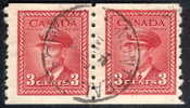 Canada Unitrade 265 Used VF Pair King George VI War Issue.........................(w82) - Rollo De Sellos