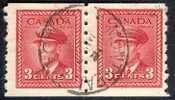 Canada Unitrade 265 Used VF Pair King George VI War Issue.........................(w82) - Roulettes