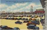 Jacksonville Beach FL Amusement Park On Curteich Linen Postcard, Motorcycle And Dune Buggy - Jacksonville