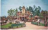 1956 Postally Used Disneyland Postcard, Main Street USA Town Square - Disneyland