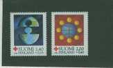 3S0176 Croix Rouge Puzzle Globe 910 à 911 Finlande 1984 Neuf ** - Unused Stamps