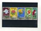 - MONGOLIE . FLEURS . ENSEMBLE DE TIMBRES SUR LES ROSES - Rose