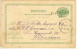 Sweden Postal Stationery Ganzsache Ship Mail Schiffspost 1888 To Denmark Line Cancel Fra Sverige M From Sweden M - Interi Postali