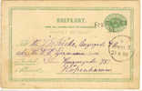 Sweden Postal Stationery Ganzsache Ship Mail Schiffspost 1888 To Denmark Line Cancel Fra Sverige M From Sweden M - Ganzsachen