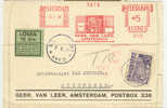 Netherlands Underfranked GEBR. VAN LEER, AMSTERDAM Meter Stamp Card Karte 1935 Sweden LÖSEN Postage Due T-Cds. TAXE - Macchine Per Obliterare (EMA)